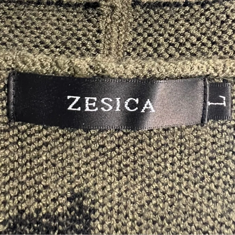ZESICA Women’s Long Sleeve Open Front Leopard Print Cardigan Green Size Large - Picture 4 of 9
